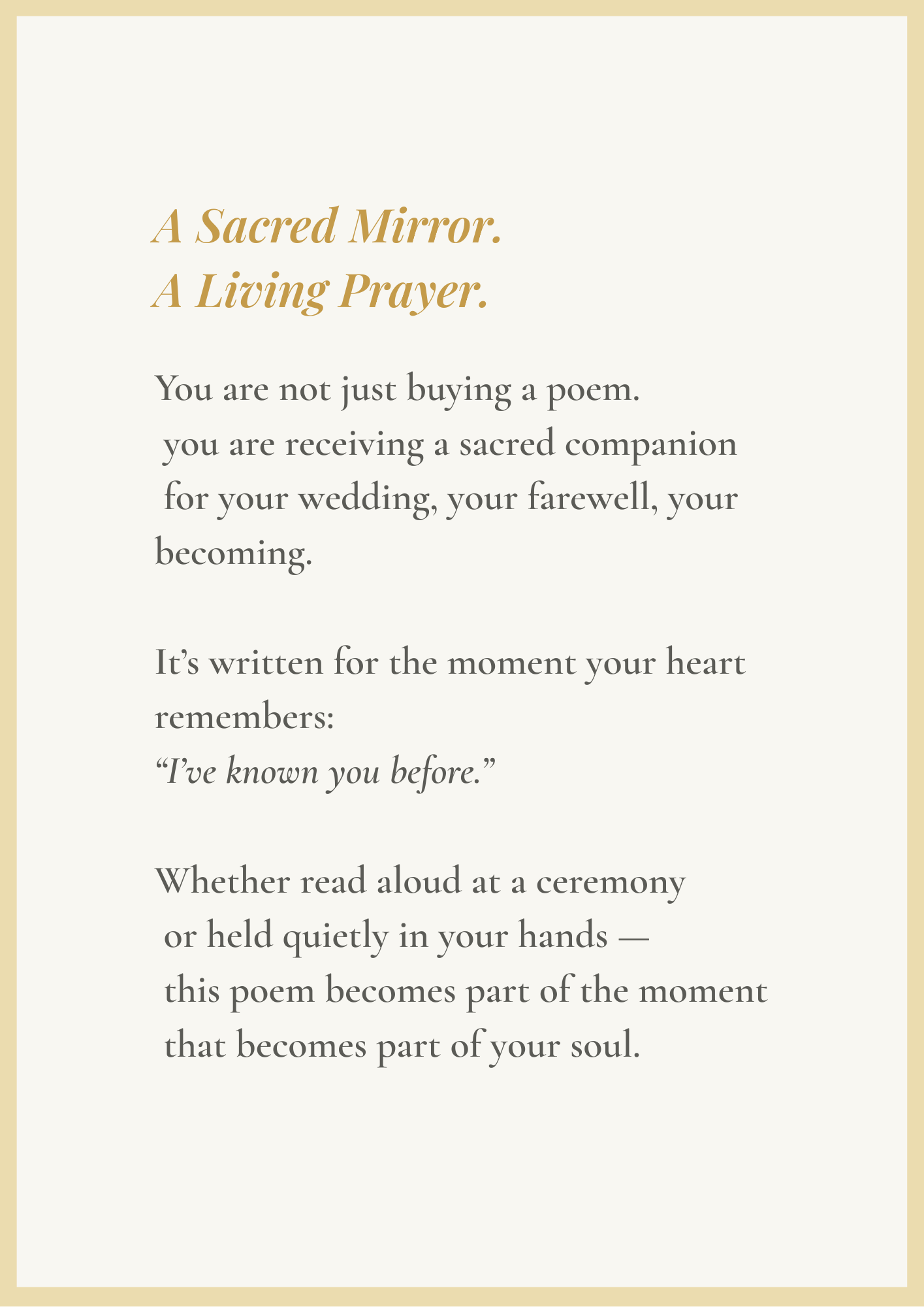 Sacred Ceremony Poem — Poetry as Prayer
